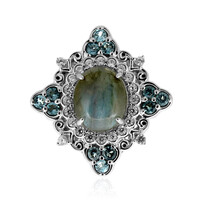 Zilveren ring met een labradoriet (Dallas Prince Designs)