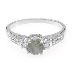 Zilveren ring met een spectroliet