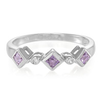 Zilveren ring met Onverhitte Purper Saffieren