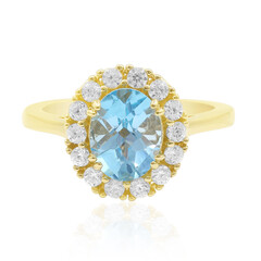 Zilveren ring met een Zwitsers-blauwe topaas