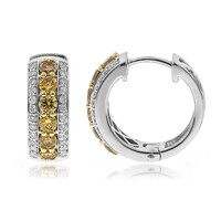 Gouden oorbellen met SI2 Oranje Diamanten (CIRARI)
