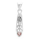 Zilveren hanger met een Padparadscha saffier