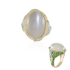 Zilveren ring met een witte maansteen (Adela Silber)