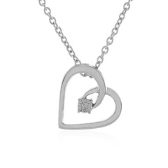 Zilveren halsketting met een I4 (J) Diamant
