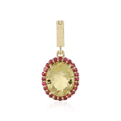 Gouden hanger met een gele beril