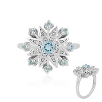 Zilveren ring met een Zwitsers-blauwe topaas