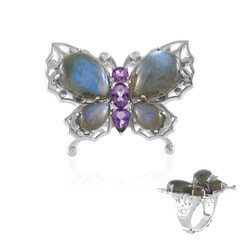 Zilveren ring met labradorieten (Dallas Prince Designs)