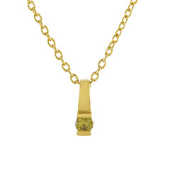 Zilveren halsketting met een I4 Gele Diamant