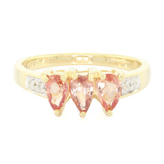 Gouden ring met Onverhitte Padparadscha Saffieren (AMAYANI)