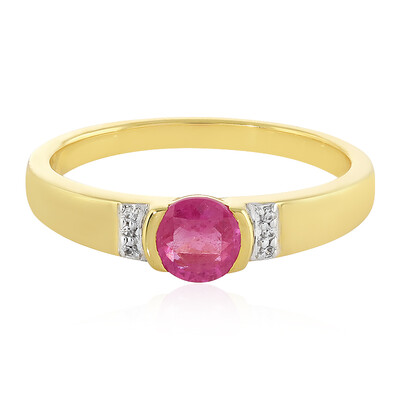 Zilveren ring met een Madagaskar Roze Saffier