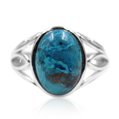 Zilveren ring met een Azuriet Malachiet