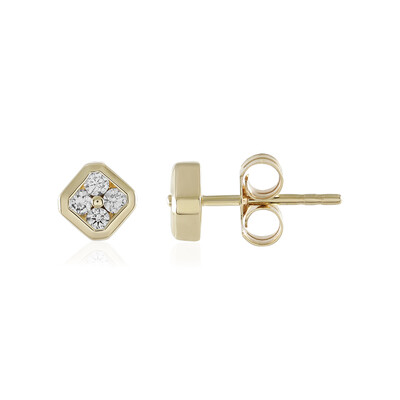 Gouden oorbellen met I2 (I) Diamanten