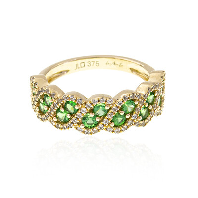 Gouden ring met AAA- Tanzania tsavorietem (de Melo)