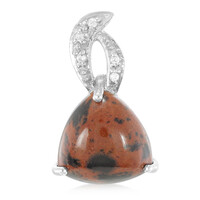 Zilveren hanger met een mahonie obsidiaan