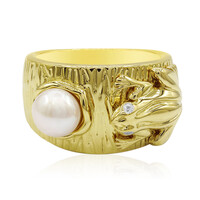 Zilveren ring met een zoetwater kweekparel (TPC)