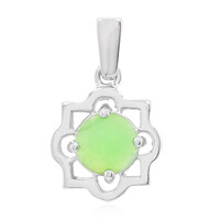 Zilveren hanger met een keizerlijk chrysopraas