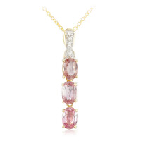 Gouden halsketting met Onverhitte Padparadscha Saffieren (AMAYANI)