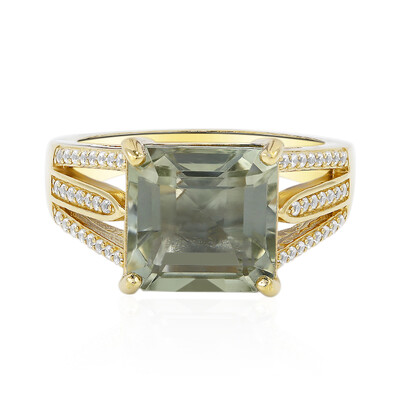 Zilveren ring met een groene amethist