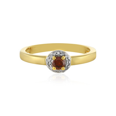 Zilveren ring met een I4 Rode DIamant