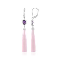 Zilveren oorbellen met Lavendel Chalcedonen (KM by Juwelo)