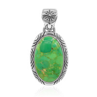 Zilveren hanger met een Groene Kingman Mohave Turkoois (Art of Nature)