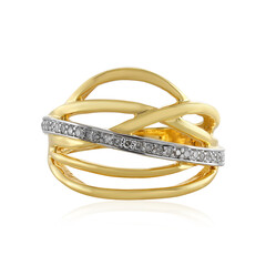 Zilveren ring met I4 (J) Diamanten