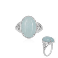 Zilveren ring met een aquamarijn