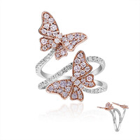 Gouden ring met I1 Roze Diamanten (CIRARI)