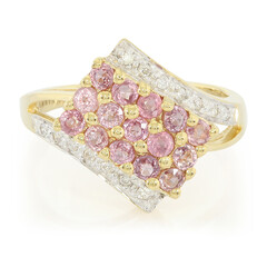 Gouden ring met Onverhitte Padparadscha Saffieren (AMAYANI)