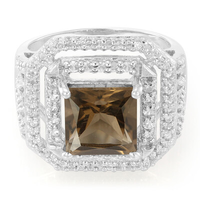 Zilveren ring met een rookkwarts