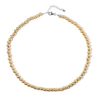 Zilveren halsketting met Gouden lava parels