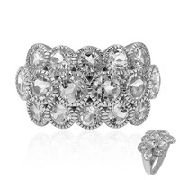 Zilveren ring met witte topaasstenen