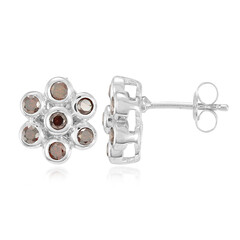 Zilveren oorbellen met Fancy diamanten