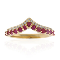 Zilveren ring met robijnen
