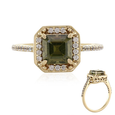 Gouden ring met een Groene Ceylon Zirkoon