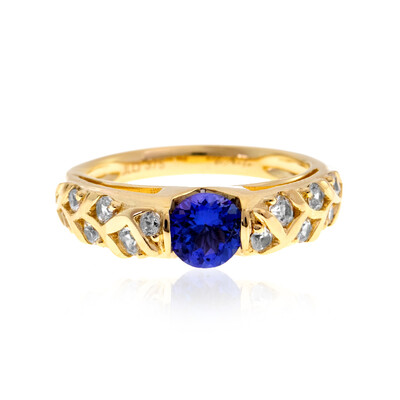 Gouden ring met een AAA tanzaniet (de Melo)