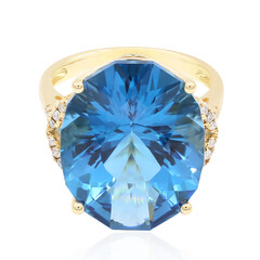Gouden ring met een Londen-blauwe topaas