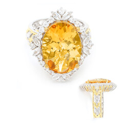 Zilveren ring met een citrien (Gems en Vogue)