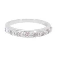 Zilveren ring met roze saffieren