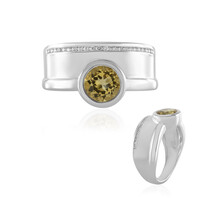Zilveren ring met een gele beril (de Melo)