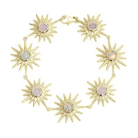 Zilveren armband met rozen kwartskristallen