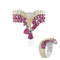 Zilveren ring met een Birmese Robijn (Gems en Vogue)