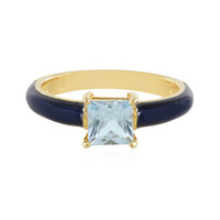 Zilveren ring met een hemel-blauwe topaas
