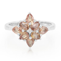 Gouden ring met Onverhitte Padparadscha Saffieren