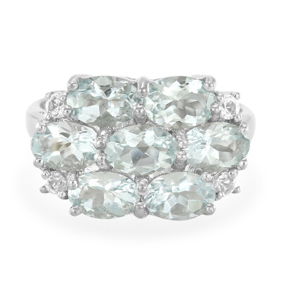 Zilveren ring met Bauch-aquamarijnstenen