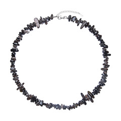 Zilveren halsketting met Zilverglans obsidiaanstenen