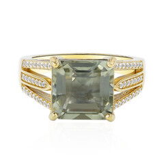 Zilveren ring met een groene amethist