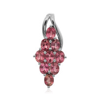 Zilveren hanger met roze toermalijnen