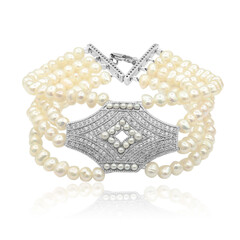 Zilveren armband met zoetwater kweekparels