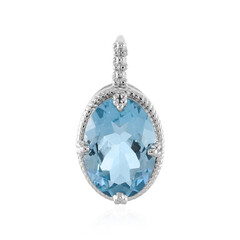 Zilveren hanger met een hemel-blauwe topaas